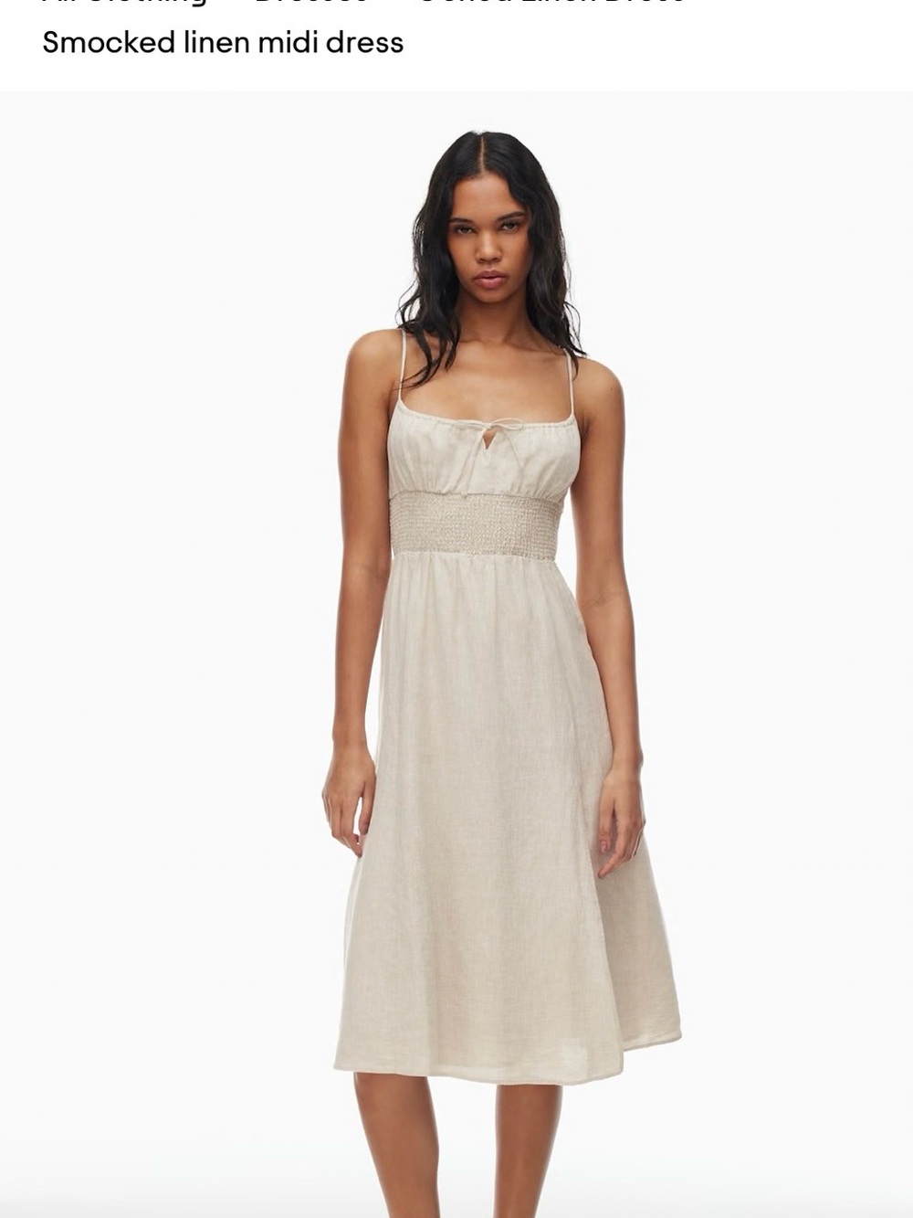 ARITZIA Genoa Linen Dress
Smocked linen midi dress SIZE L